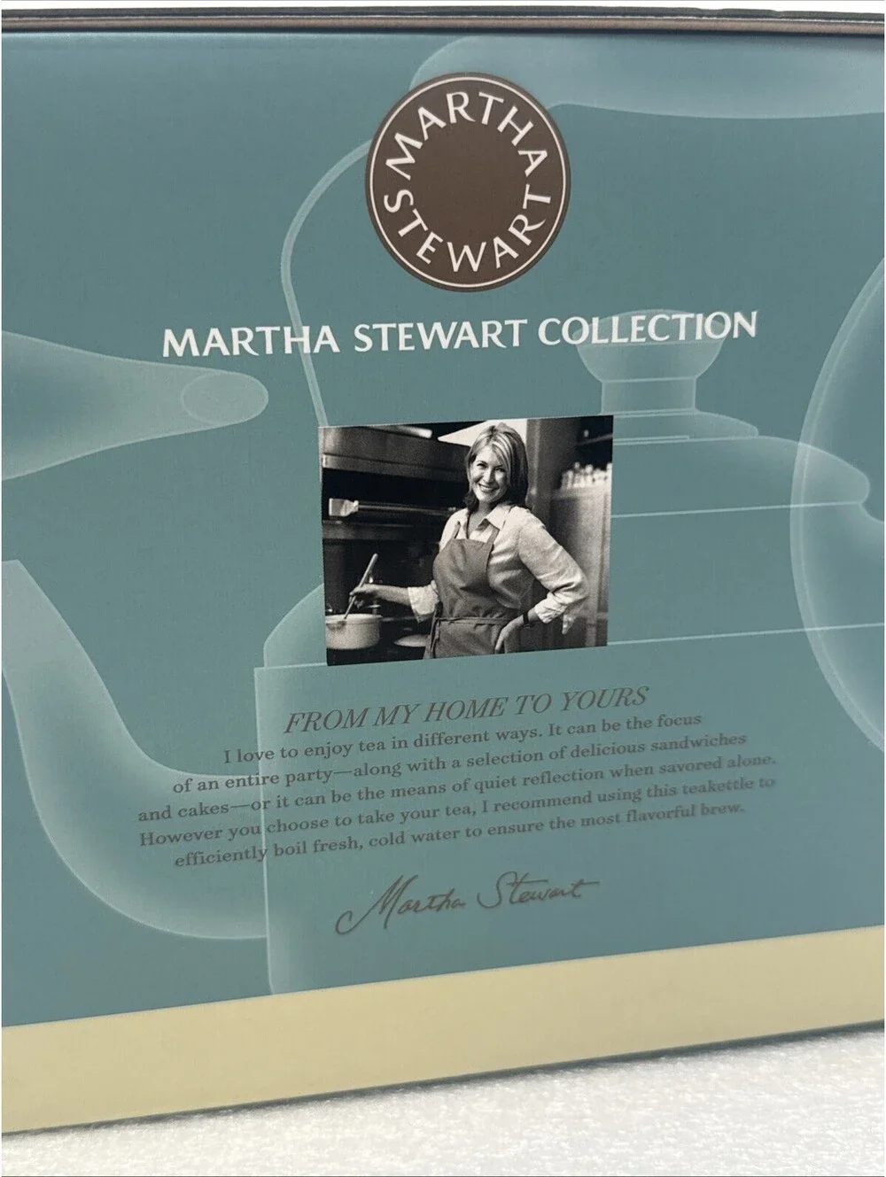 Martha Stewart 2009 -4 Qt Stainless Steel Tea Pot Teakettle Macy's New In Box